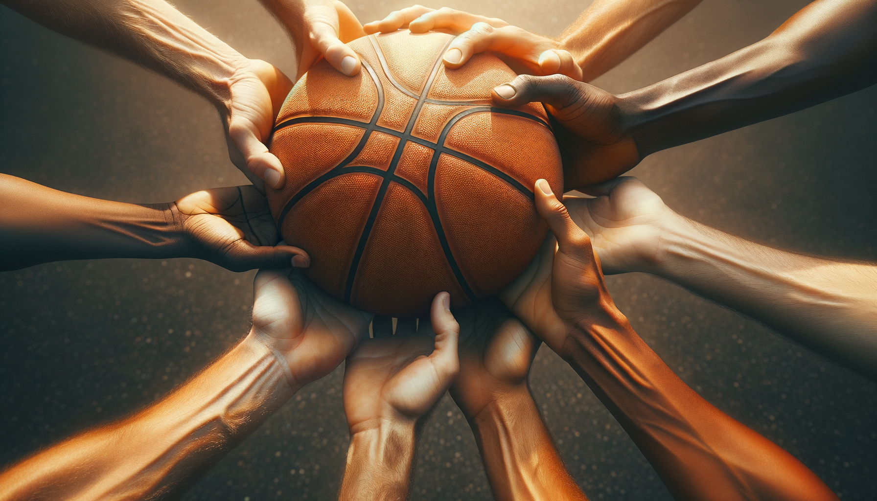 Diverse hands coming together representing community sports support